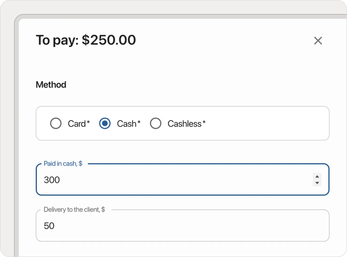 Automatic change calculation