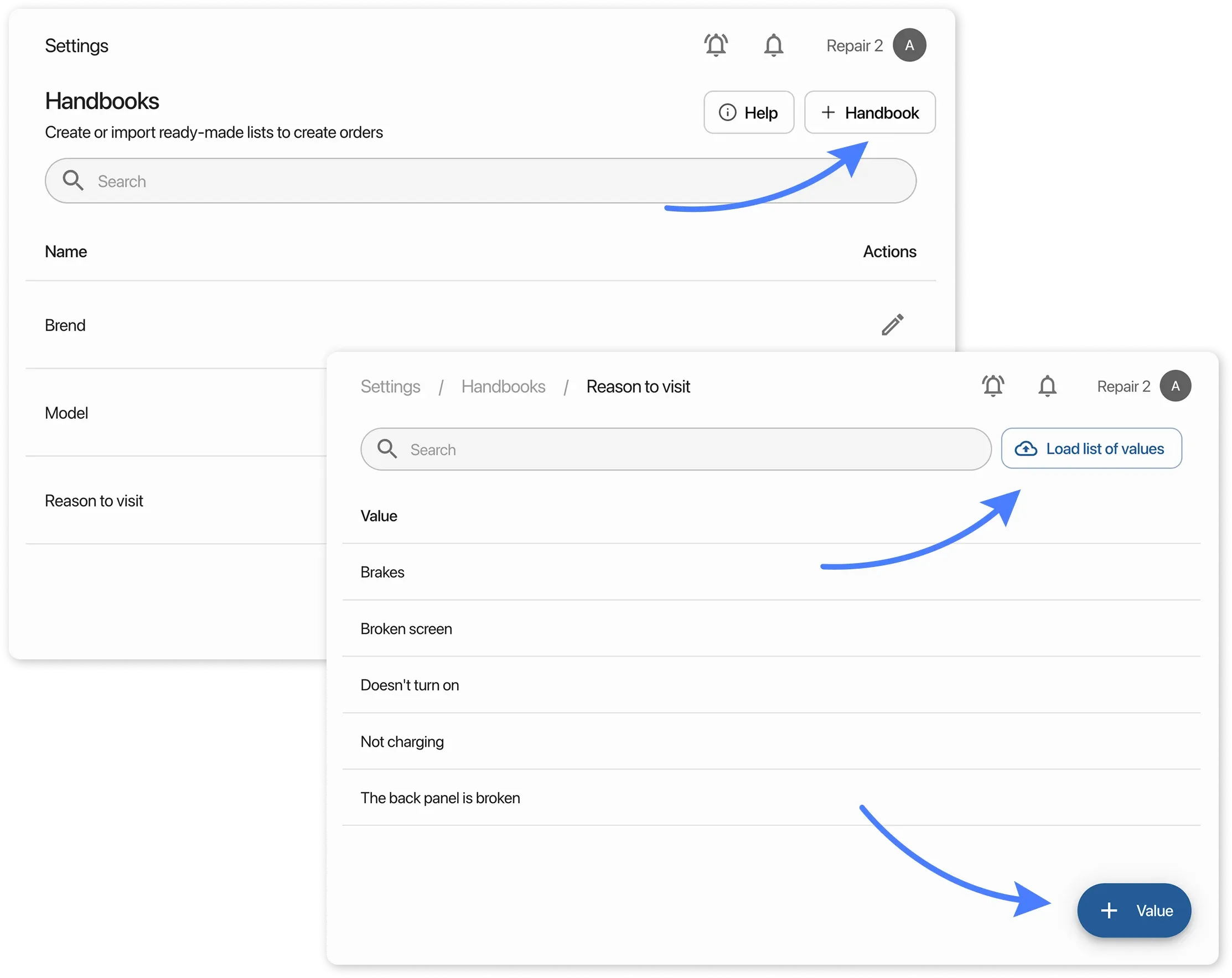 Adding values in the app