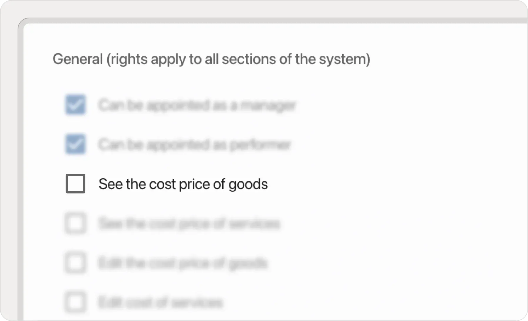 Hiding cost price from employees
