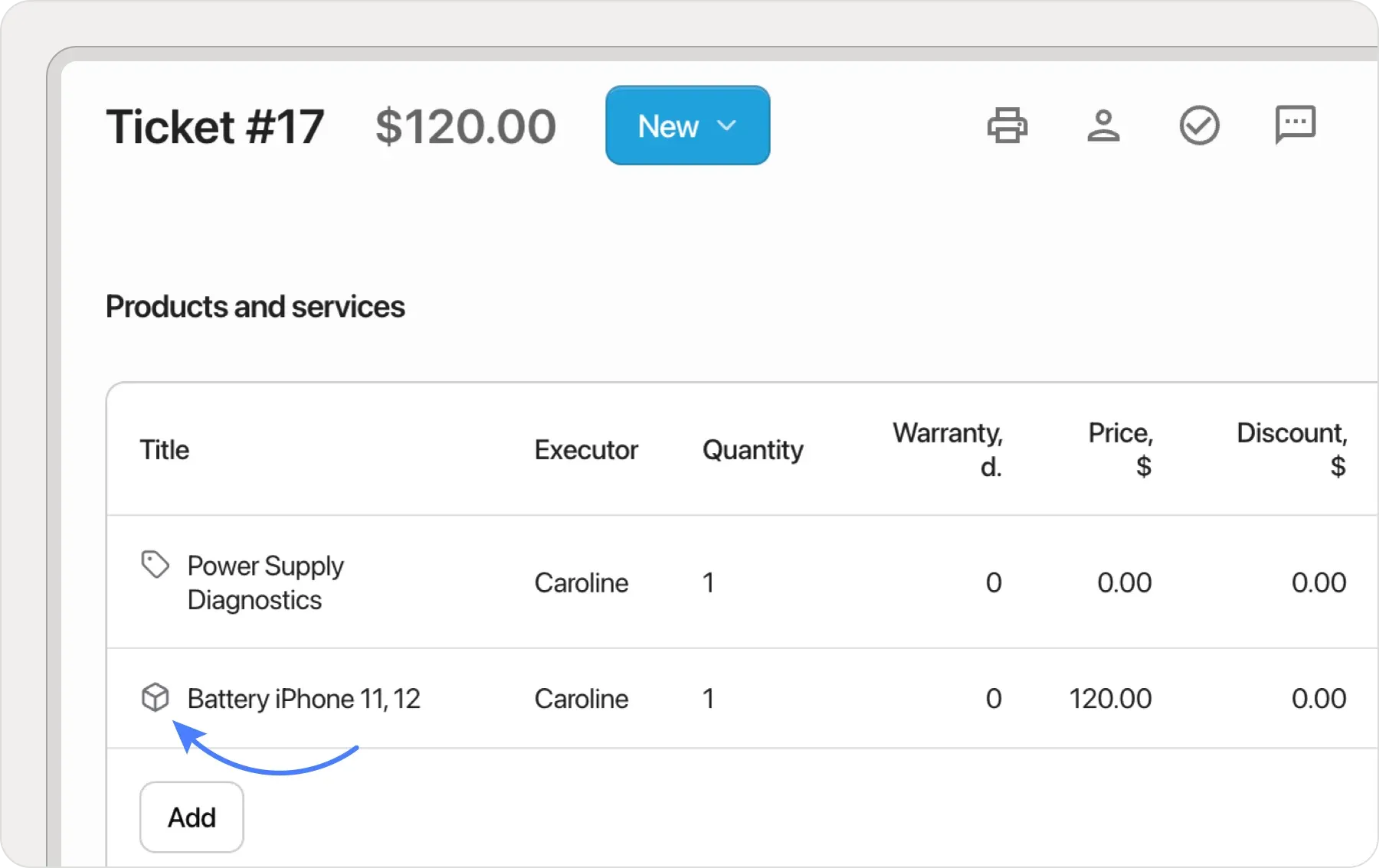 Product and service icons