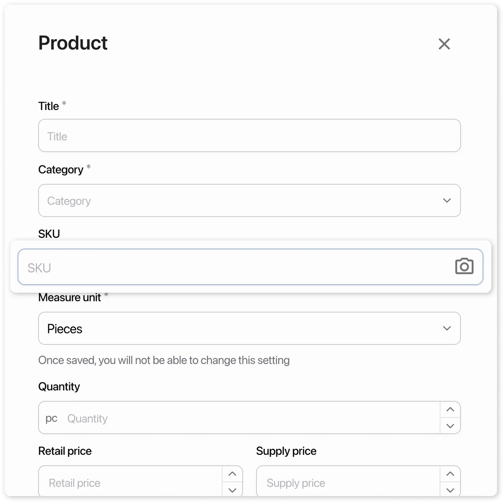 Working in the “Inventory” Module