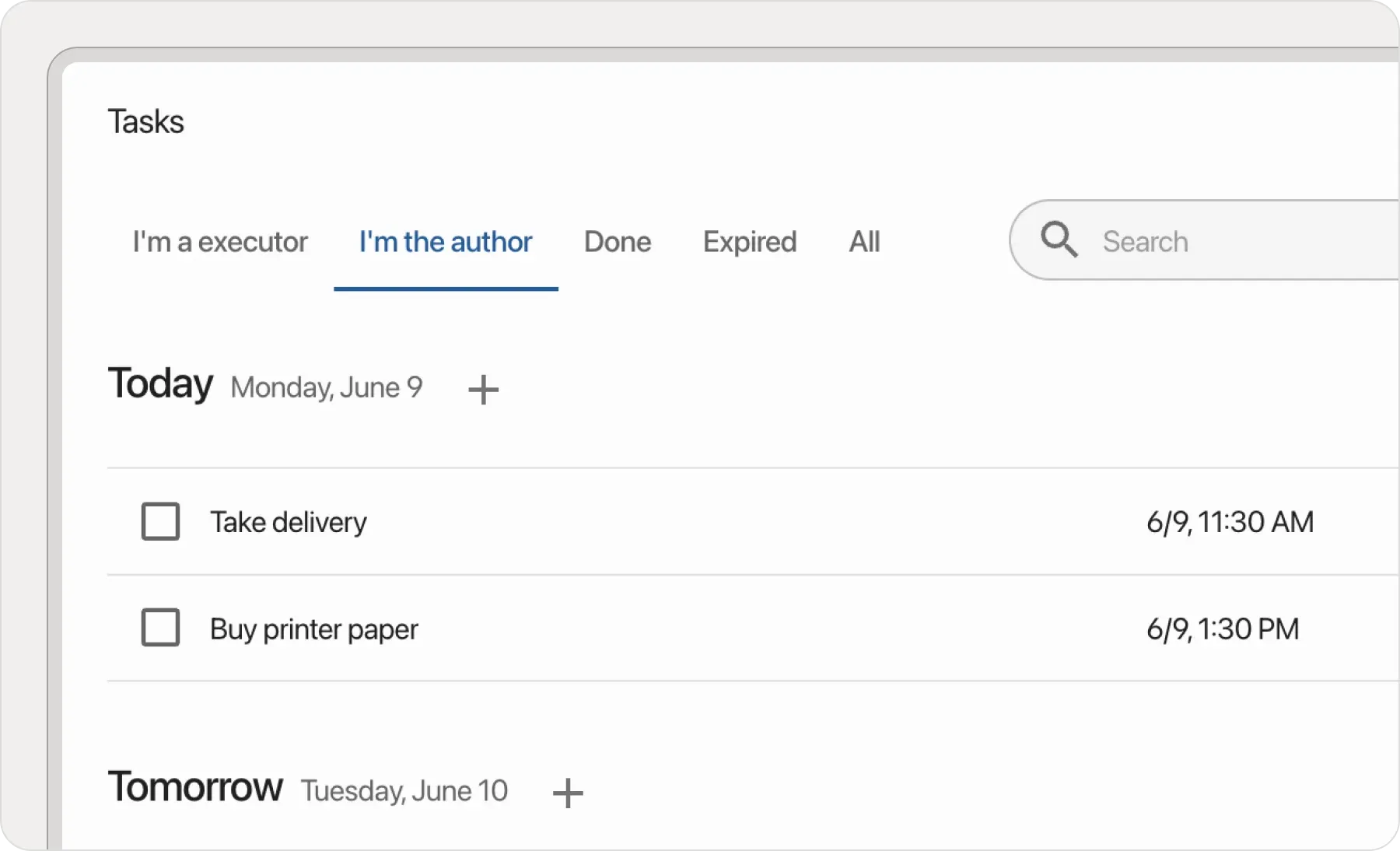 Updated task sorting