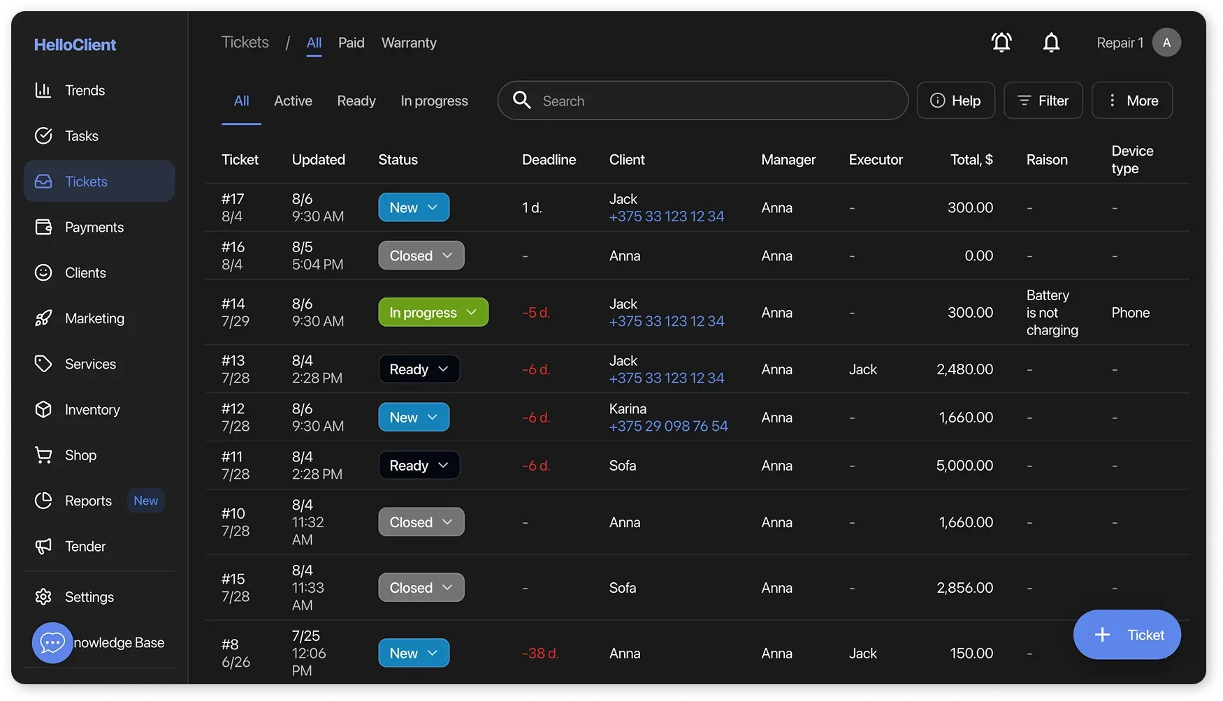 Dark Theme in HelloClient